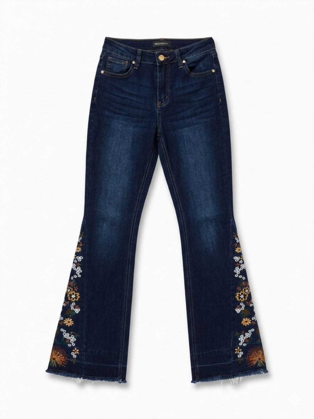 Prosperity High Rise Flare Jeans with Floral Embroidery - Size 27